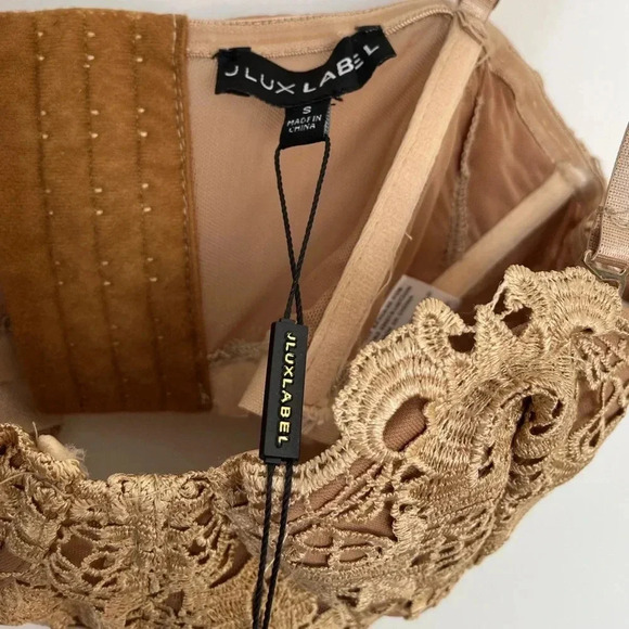 NWT Jluxlabel gold lace corset bra size small - Picture 4 of 7